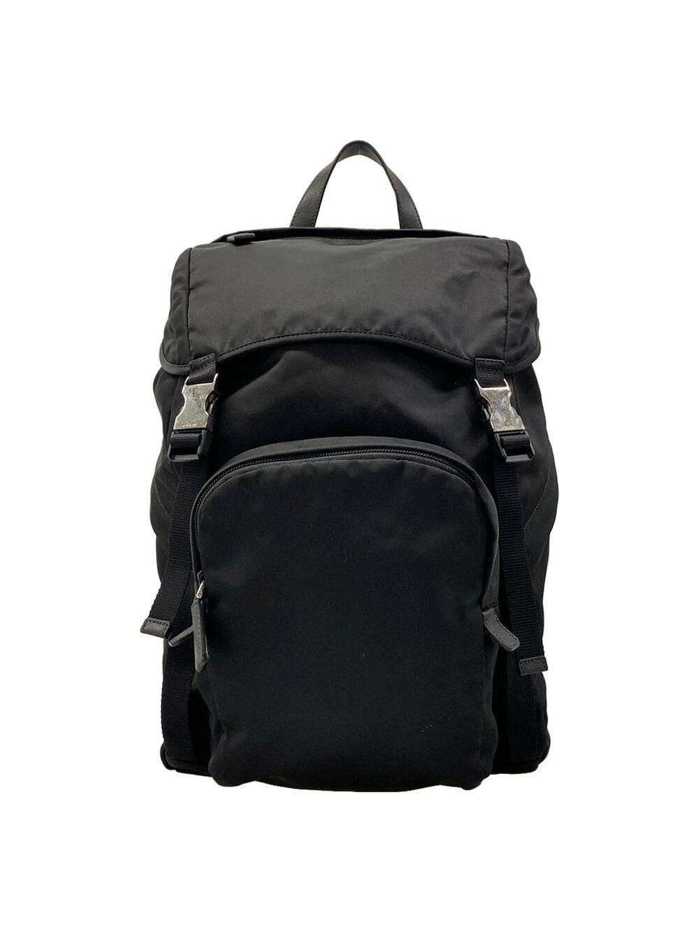 Prada Black Nylon Leather Backpack #367156P14B